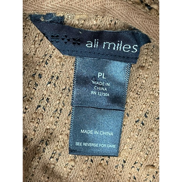 Ali Miles Women's PL Brown Sweater Cotton Fringe Boho Classic Holiday Outdoor - Picture 8 of 9